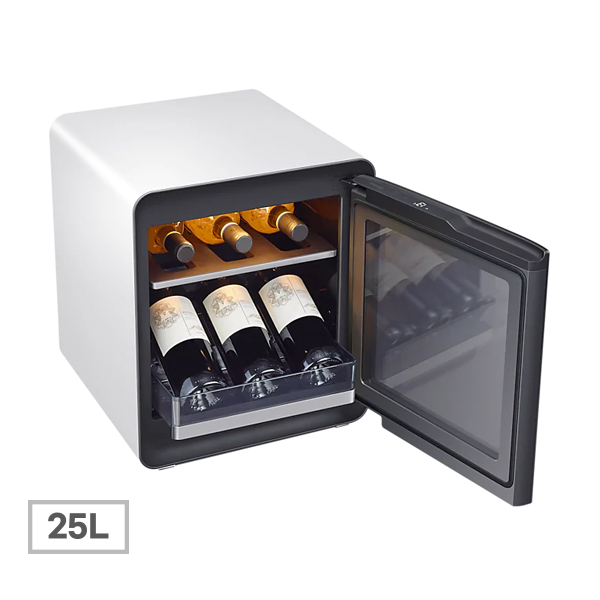 [삼성] BESPOKE 큐브 냉장고 25L+ 와인 & 비어 수납존 코타화이트